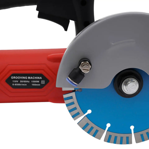 Close-up of the blade and motor design of the Super Tough 3000W Corded Electric Concrete Saw With Integrated Water Pump.