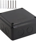 Rock Solid IP65 Waterproof Junction Box With No Sweat Drilling For Boss Diy Projects And Rugged Electrical Enclosures Built To Handle Heavy Weather And Daily Use, black ABS, 100x100x70mm, screws included.