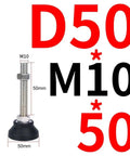 Twelve Pcs Adjustable Threaded Leveling Legs With Swivel Glide Pads For Tables Desks And Chairs To Kick That Pesky Wobble To The Curb For A Rock Solid Setup Everyday, showing M10 threaded stem and rubber base.