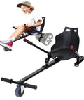 Child riding Hoverboard Seat Attachment With Adjustable Straps Go Kart Conversion For Adults And Kids Fits 6.5 8 And 10 Inch Self Balancing Scooters Black Safe And Stable Ride For All Ages