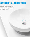 Brass Bathtub Drain Stopper with Push Button Flat Seal installed in modern white basin with overflow, easy to use.
