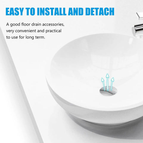 Brass Bathtub Drain Stopper with Push Button Flat Seal installed in modern white basin with overflow, easy to use.