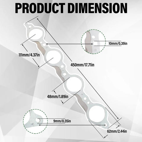 Product dimensions of Exhaust Manifold Gasket Bolts Kit For All LS Series Engines Excluding LS7 Compatible with LS1 LS2 LS3 LS6