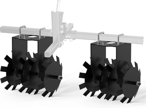 32 Inch Tow Behind Disc Plow Harrow For ATV UTV With Universal 2 Inch Hitch, Adjustable Depth, Heavy Duty Ground Leveling Tool