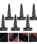 Rustproof Iron T Shaped Hinges For Doors, Gates, Sheds, Fences And Wooden Boxes, black coated with smooth grip
