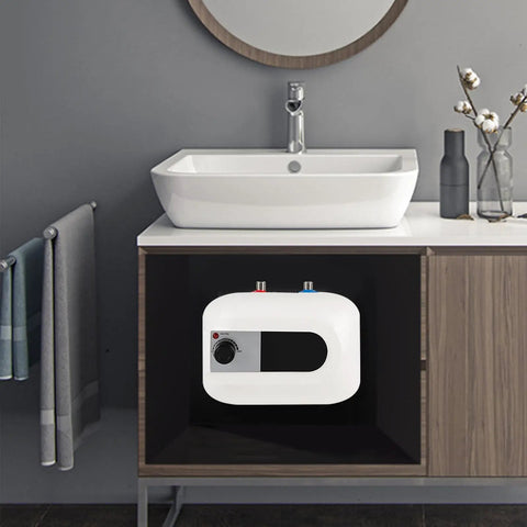 Premium Super Smooth 110V Under Sink Electric Water Heater Delivering Rock Solid 1500W Instant Heat And Hassle Free Auto Refill Design For Tight Bathroom Corners installed under a sink
