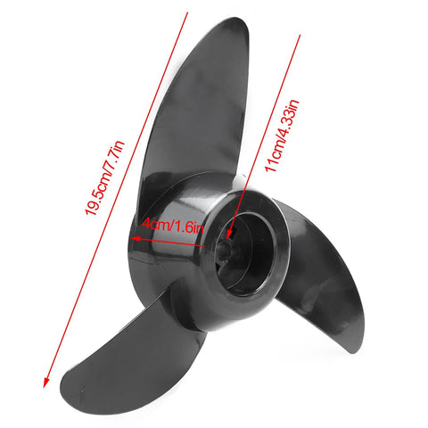 Boat Propeller Drill Attachment Plastic Propeller With Fine Craftsmanship For Electric Thrusters Easy To Install And Maintain Replacement Propeller For DIY Boats And Marine Motors, measuring 19.5cm x 11cm x 4cm