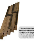Heavy Duty Wooden Table Extension Slides Deliver Slick Glide For Pedestal Dining Tables showing rack and pinion mechanism with wood.