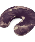 U Shaped Memory Foam Travel Neck Pillow For Black Women With Afro Textured Hair, featuring vibrant afro design and zip cover.