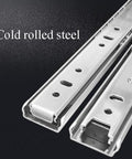 Two Way Full Extension Stainless Steel Drawer Slides With Soft Close And Ball Bearing Runners 27mm Wide 12in Length