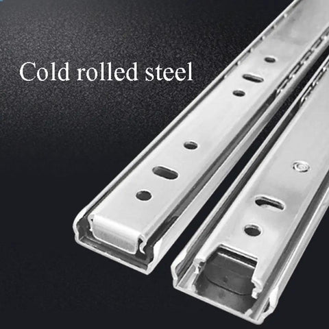 Two Way Full Extension Stainless Steel Drawer Slides With Soft Close And Ball Bearing Runners 27mm Wide 12in Length