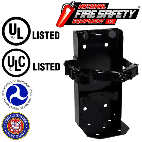 Bulletproof Secure Mount Brackets For 2.5 Gal And 6 Liter Class K Wet Chemical Fire Extinguishers Tough Grip holder black
