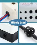 50 Pack 1/2 Inch Cable Snap Bushing Grommet Protector Black Round Nylon used in various electrical enclosures