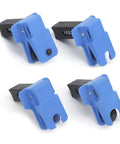 4 Piece Oil Pipe Clamp Set For Auto Repair And Maintenance, blue and black ABS clamps for vertical hose brakes.