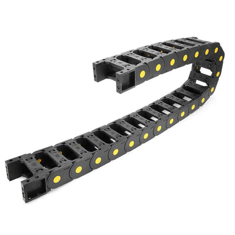 Heavy Duty Linkable Nestable Plastic Cable Drag Chain 25x57mm Internal Size 0.98x2.24 Inches R55 Bend Radius 1 Meter Length for machinery cables