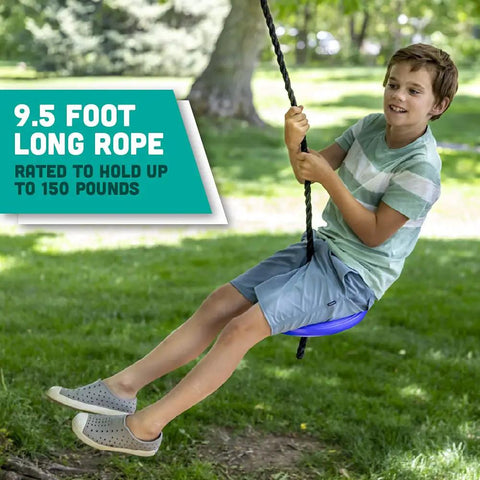 Heavy Duty Plastic Disc Swing With Rope And Leg Protectors For Outdoor Play Sets Add Ons And Replacements Durable Backyard