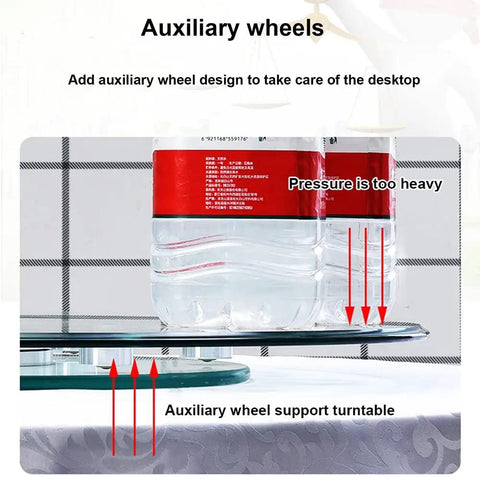 Tempered Glass Rotating Tray Round Lazy Susan For Dining Table 39 Inch Turntable Serving Plate Durable Glass Surface