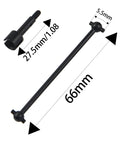 Top Shelf Steel Drive Shaft And Wheel Stub Axle Dogbones Adapter With Axle Hub For Wltoys 144001 14 Scale RC Car Buggy Upgrade Parts, 66mm long with 5.5mm balls.
