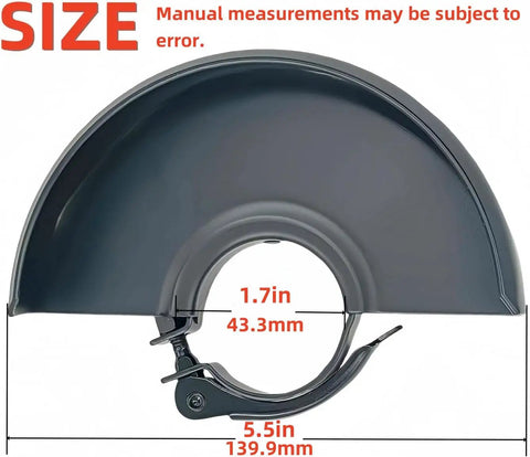 Grinder Guard Five Inch And Four And A Half Inch Replacement Part 39766101 For DeWalt Angle Grinders with measurement details