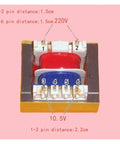 Front view of 2 Pack EI35 Isolation Transformer 220V To 12V 350mA Power Transformer with labeled pin distances