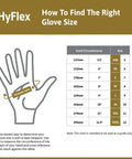 Sizing chart for Cut Resistant Nylon Spandex Work Gloves For Machinery And Auto Shops Intercept Tech, size XL highlighted