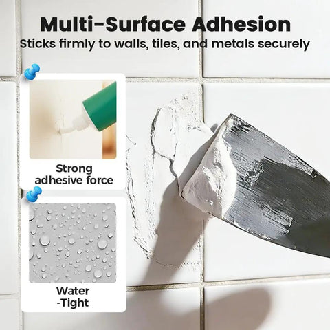 All In One Drywall Patch Kit With Scraper And Mending Paste applied to wall tiles for repair