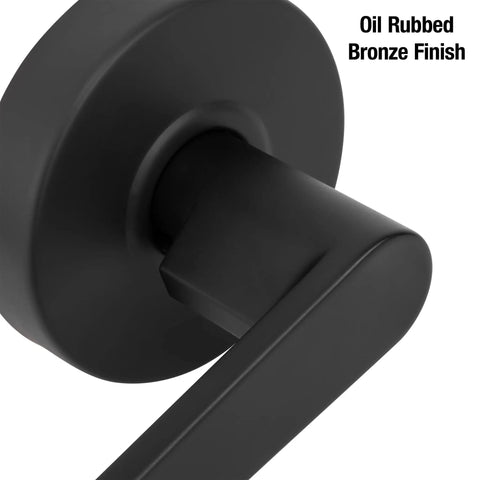 Close-up of Heavy Duty Lever Style Interior Door Lock Grade Two Commercial Passage Lock with Oil Rubbed Bronze Finish