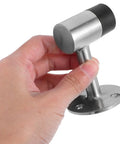 Person holding Heavy Duty Zinc Alloy Glass Door Stopper With Rubber Head, Windproof Bumper, Easy To Disassemble, Anti Shock Plug