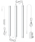 Dimmable LED Under Cabinet Lighting Kit 5000K Cool White 3 Pack 12 Inch Linkable Under Counter Lights For Kitchen Cabinets Shelves Workbenches Cupboards UL Listed Plug 24V.