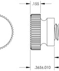 Diagram of Black 1/4-20 Thumb Screws, 3/4 Inch Long Nylon Fasteners with dimensions and thread specifications.