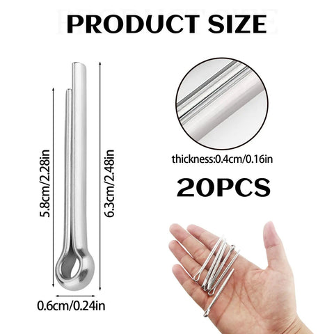 Heavy Duty Stainless Steel M4 50mm Propeller Cotter Pins Pack Of 20 For Outboard Motors Fits Yamaha F150 F200 F300