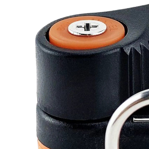 Close-up view of Quick Release Rope Clamp For Kayak Rigging And Marine Gear With Auto Locking Cam Cleat showing top details