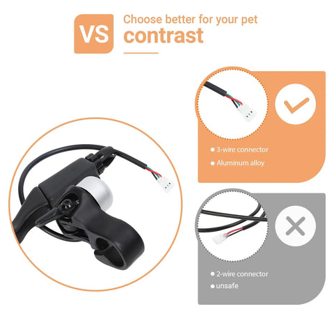 Electric Scooter Left Hand Brake Lever With Bell Hall Effect Waterproof Aluminum Alloy Handle Controller Replacement Brake Lever For Xiaomi E