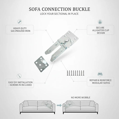 Clip Style Must-Have Galvanized Iron Sofa Connector for Modular Sectional Frames Secure Lock Buckle With Screws image
