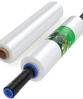 Heavy Duty Stretch Wrap 15 Inch 1000 Foot Rolls With Beefy Handles Clear Plastic Shrink Film 60 Gauge on display.