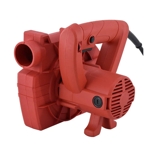 Top Shelf 1600W Dual Purpose Blower And Vacuum For Shop Grime And Industrial Dust, red plastic body with handle for easy use.