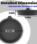 Dimensions of Two Pack Bling Car Cup Coasters Set For Women With Non Slip Silicone Inserts, universal fit for vehicle cup holders