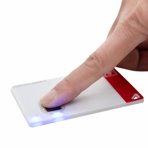 Person using ATKey Card Fingerprint Security Key With FIDO2 Certification USB A NFC And Bluetooth For Online Accounts Including Azure Microsoft 365