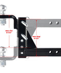 Adjustable Trailer Hitch Ball Mount For 2-Inch Receiver, 7500 Lbs Capacity, 9.5 Inch Drop And 8.25 Inch Rise layout diagram