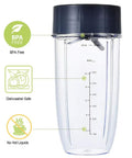 Replacement Blender Cup And Blade Kit For 600W And 900W Personal Blenders 32 Oz Cup BPA free with measurement markings