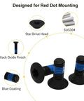 Badass Red Dot Screw Replacement Kit With Forty Five Pieces Including M3 And M3 Point Five And Assorted Standard Drives For Quick Fixes and solid hobby projects essential hardware collection for your tool belt showing star drive head screws with black oxide finish.