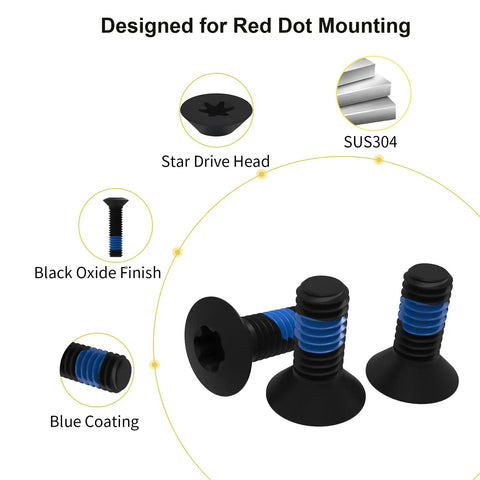 Badass Red Dot Screw Replacement Kit With Forty Five Pieces Including M3 And M3 Point Five And Assorted Standard Drives For Quick Fixes and solid hobby projects essential hardware collection for your tool belt showing star drive head screws with black oxide finish.
