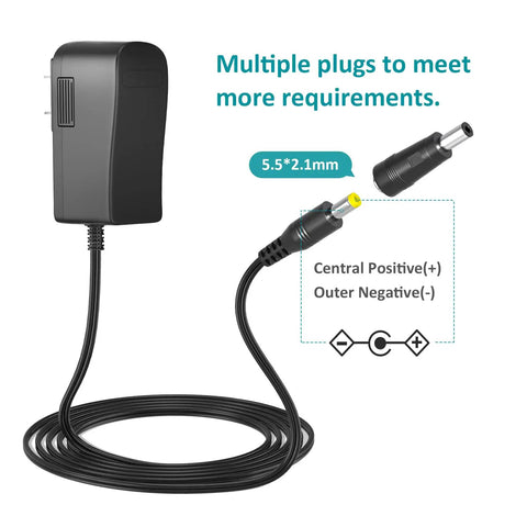 24V 1.5A Power Supply Adapter 100-240V AC To DC 5.5mm x 2.1mm Plug And Play Center Positive shown with multiple plugs