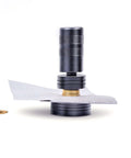 Solid Brass Grommet Kit With Three Eighths And One Half Inch Grommets Eyelets Setting Tool and fabric in use, shown in NH1003K set.