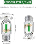 Top Shelf One Half Inch Thread Pendent Fire Sprinkler Head Quick Response At Ninety Three Celsius Rock Solid Nickel Copper Build, 1/2 NPT.