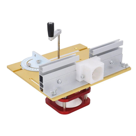 Rock Solid Router Lift Kit With Stainless Steel And Aluminum Alloy Hand Screw Adjuster For Woodworking Table Insert Plate 64 To 66 Millimeter Motor Base