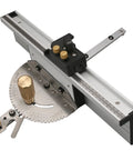 Rock Solid 450mm Table Saw Miter Gauge With Extended Fence Precision Repeat Cut Stop Anti Wobble Design for accurate cuts.