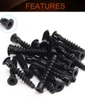 M7x40mm Carbon Steel Confirmat Screws Inner Hex Self Drilling For Wooden Board Connection Black Pack Of 20