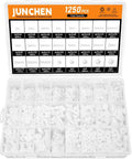 Knockout 1250 Piece White Nylon Phillips Bolt And Nut Assortment Kit For Smooth Pcb Wiring Featuring Tough As Nails M2 Through M6 Metric Threads And Flush Heads in organized storage case.