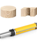 Heavy Duty Flush Trim Router Bit Featuring Dual Precision Bearings 1/2 Inch Shank 2-1/2 Inch C3 Carbide Blade for clean wood trims